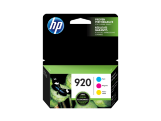 HP 920 3-pack Cyan/Magenta/Yellow Original Ink Cartridges, N9H55FN#140 HP 920 3-pack Cyan/Magenta/Yellow Original Ink Cartridges, N9H55FN#140