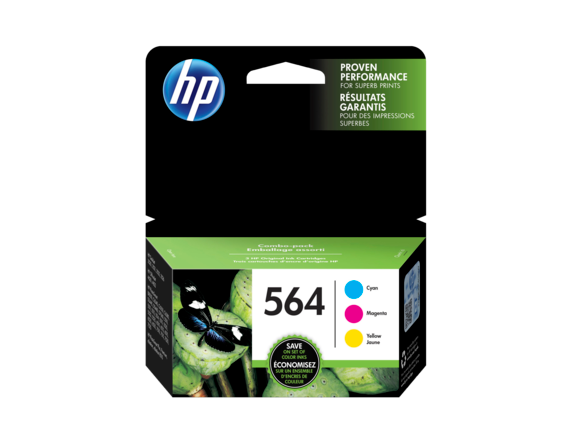 Ink Supplies, HP 564 3-pack Cyan/Magenta/Yellow Original Ink Cartridges, N9H57FN#140