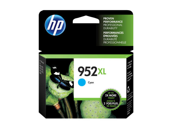 Ink Supplies, HP 952XL High Yield Cyan Original Ink Cartridge, L0S61AN#140