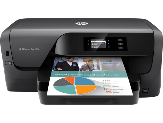Business Ink Printers, HP OfficeJet Pro 8210 Printer w/4 months ink included with HP Instant ink