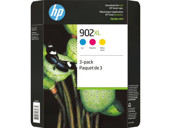 HP 902XL 3-pack High Yield Cyan/Magenta/Yellow Original Ink Cartridges ...