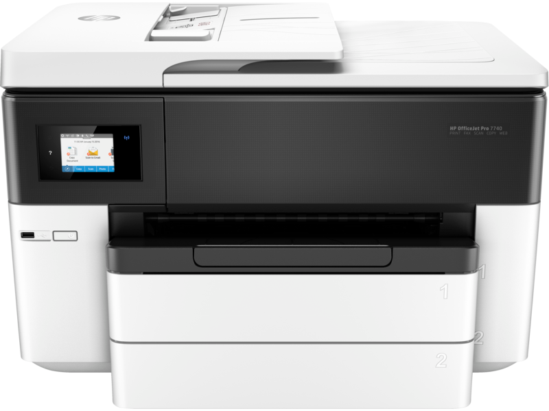 HP OfficeJet Pro 7740 Wide Format All-in-One, Center, Front, no output