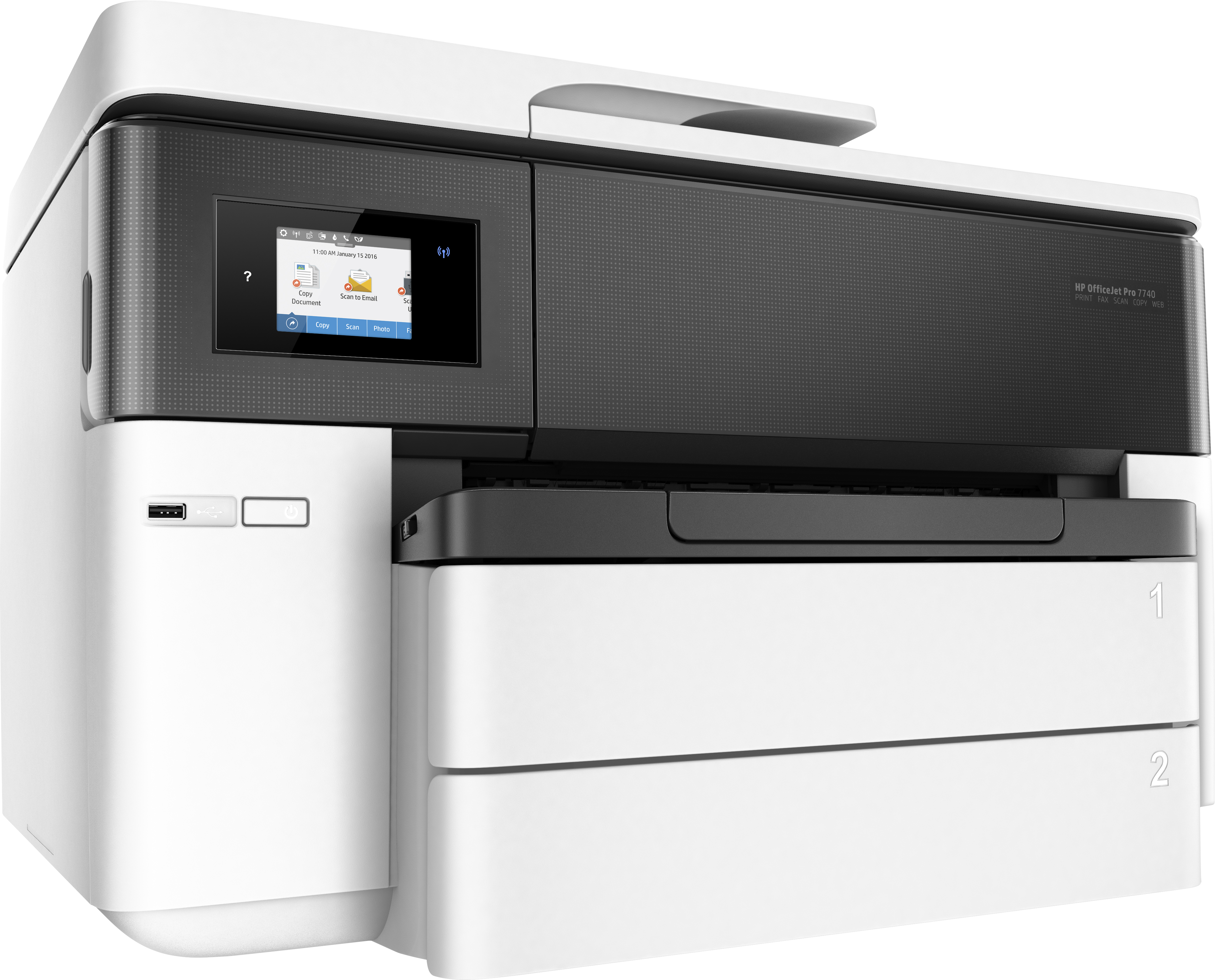 HP Officejet Pro 7740 Wireless Inkjet Multifunction Printer - Color - Copier/Fax/Printer/Scanner - 3...