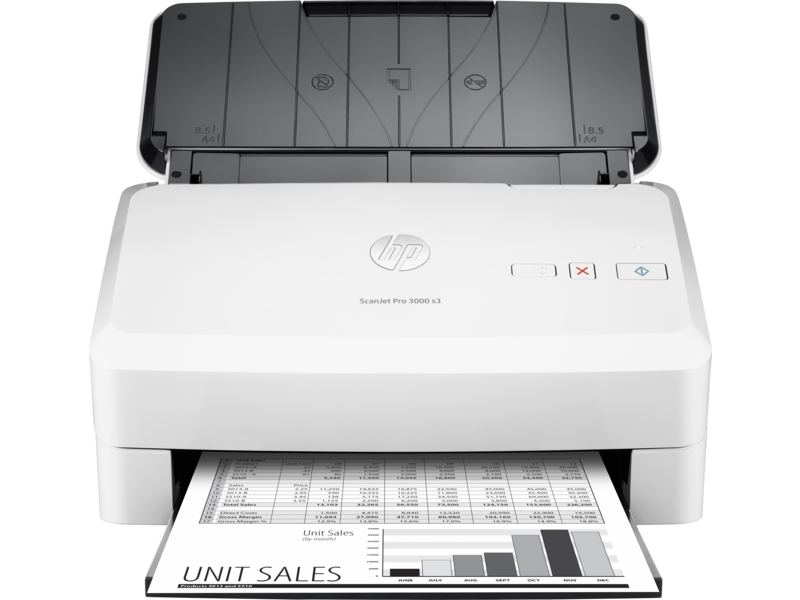 HP ScanJet Pro 3000 s3 sheet-feed Scanner, Center, Front, with output