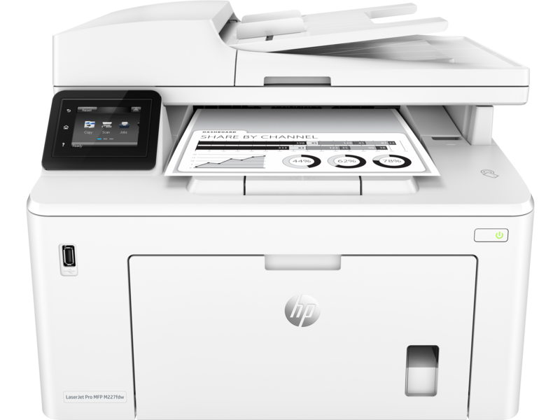 HP LaserJet Pro MFP M227fdw, Center, Front, with output