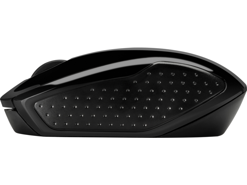 HP 200 Black Wireless Mouse, Left facing Profile