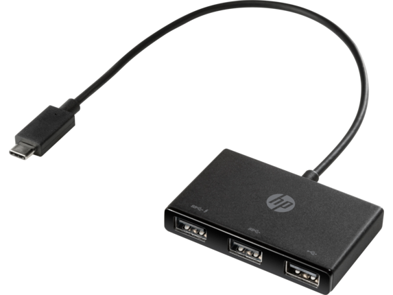 HP - Hub USB 3.0 à 4 Ports, Jusqu'à 5Gbps, Compatibilité avec USB2.0/U