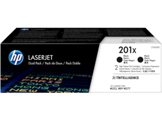 HP 201X 2-pack High Yield Black Original LaserJet Toner Cartridges, CF400XD