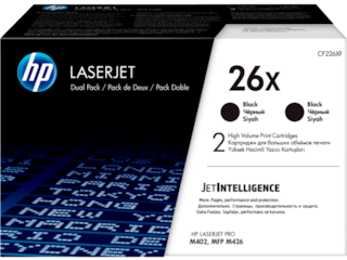 HP 26X 2-pack High Yield Black Original LaserJet Toner Cartridges, CF226XD