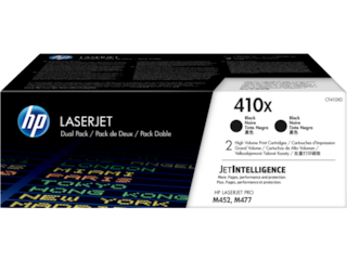 HP 410X 2-pack High Yield Black Original LaserJet Toner Cartridges, CF410XD