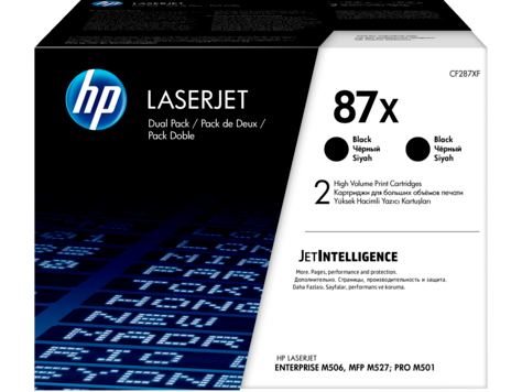 HP 87X CF287XD 2 db nagy kapacitású fekete eredeti LaserJet M501 M506 M527 tonerkazetta (2*18000 old.)