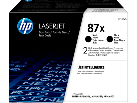 HP 87X CF287XD 2 db nagy kapacitású fekete eredeti LaserJet M501 M506 M527 tonerkazetta (2*18000 old.)