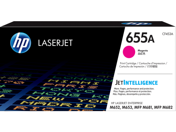 HP Laser Toner Cartridges and Kits, HP 655A Magenta Original LaserJet Toner Cartridge, CF453A