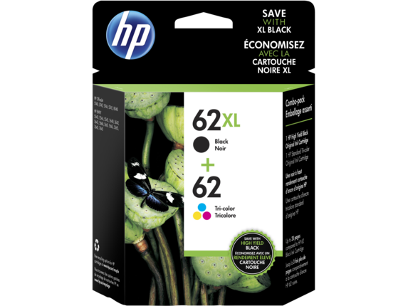 Image for HP 62XL High Yield Black/62 Tri-color 2-pack Original Ink Cartridges from HP2BFED