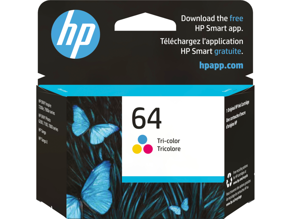 Hp 64 Tri Color Original Ink Cartridge N9j89an140 