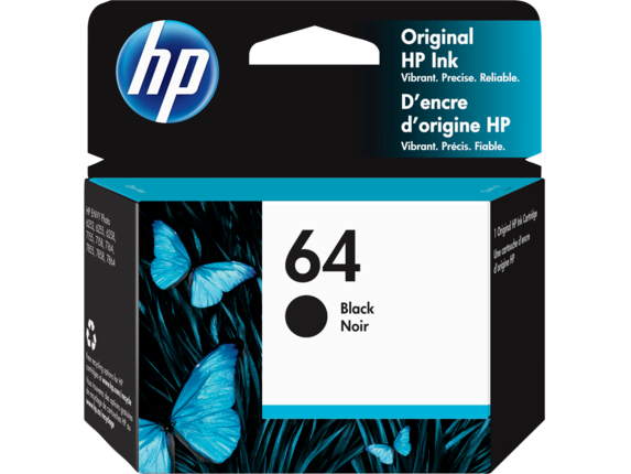 Ink Supplies, HP 64 Black Original Ink Cartridge, N9J90AN#140
