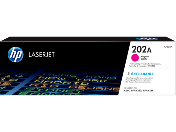 HP Laser Toner Cartridges and Kits, HP 202A Magenta Original LaserJet Toner Cartridge, CF503A