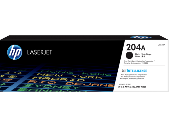 HP 204A Black Original LaserJet Toner Cartridge, CF510A