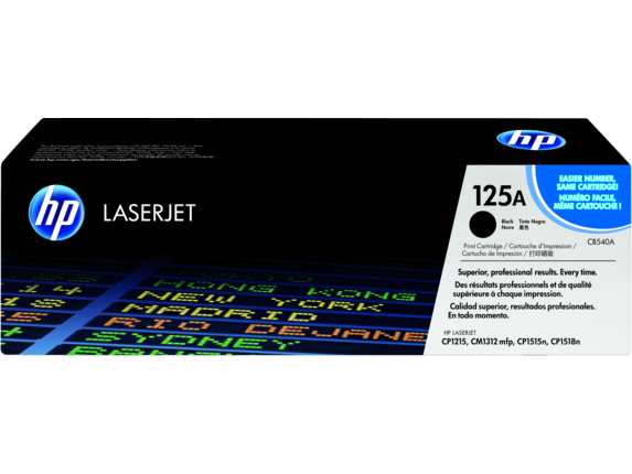 HP Laser Toner Cartridges and Kits, HP 125A Black Original LaserJet Toner Cartridge, CB540A