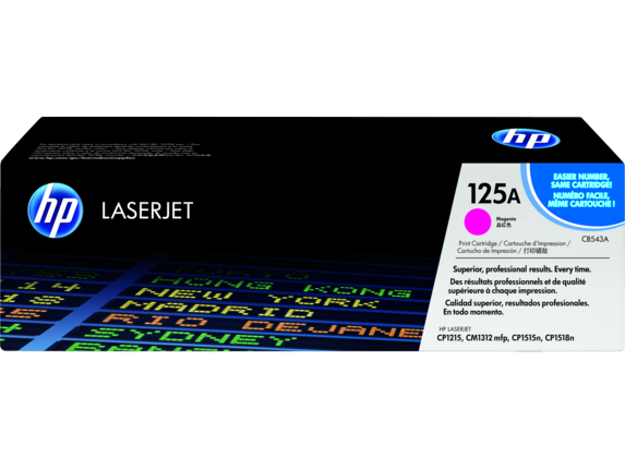 HP Laser Toner Cartridges and Kits, HP 125A Magenta Original LaserJet Toner Cartridge, CB543A