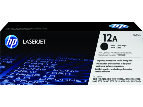 HP Laser Toner Cartridges and Kits, HP 12A Black Original LaserJet Toner Cartridge, Q2612A