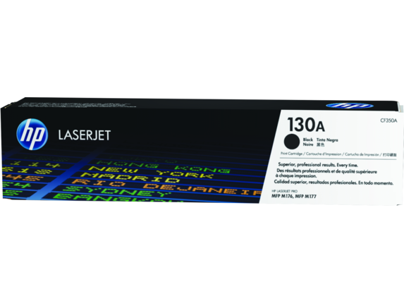 HP 130A Black Original LaserJet Toner Cartridge, CF350A