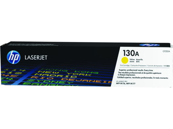 HP Laser Toner Cartridges and Kits, HP 130A Yellow Original LaserJet Toner Cartridge, CF352A
