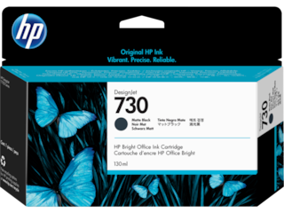 HP 730 130-ml Matte Black DesignJet Ink Cartridge, P2V65A