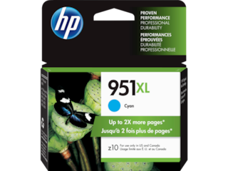 HP 951XL High Yield Cyan Original Ink Cartridge, CN046AN#140