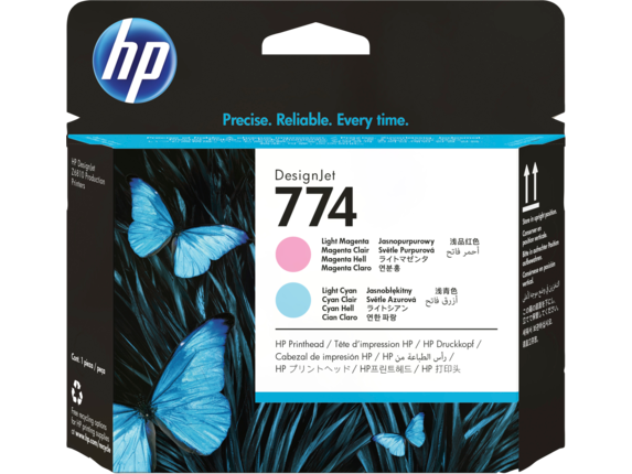 Ink Supplies, HP 774 Light Magenta/Cyan DesignJet Printhead, P2V98A