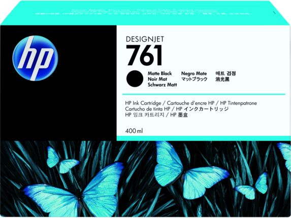 HP® 761 400-ml Matte Black DesignJet Ink Cartridge (CM991A)