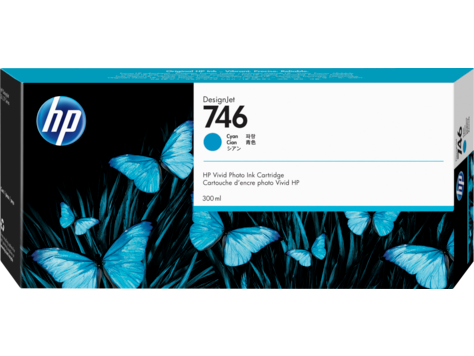 HP 746 P2V80A 300-ml Cyan DesignJet Ink Cartridge