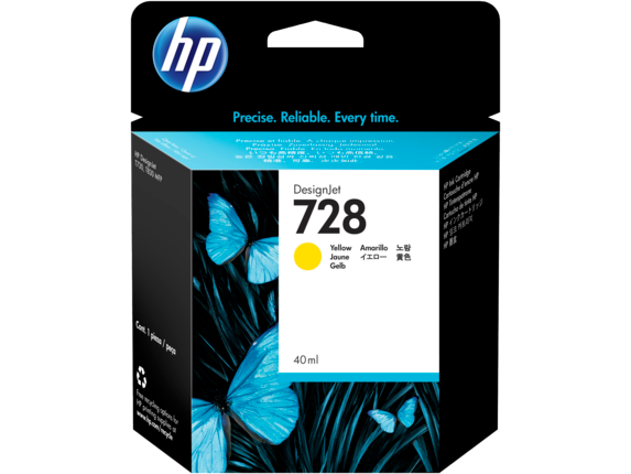 HP 728 40-ml Yellow DesignJet Ink Cartridge HP 728 40-ml Yellow DesignJet Ink Cartridge