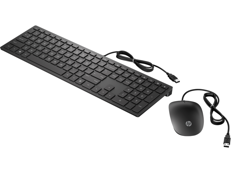 18 C1 Wave 2 — Проводная клавиатура и мышь HP Pavilion 400 (черный цвет)