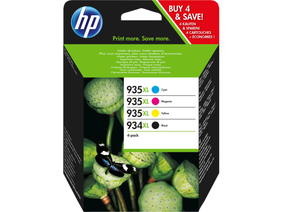 Image for HP 934XL High Yield Black/935 Cyan/Magenta/Yellow 4-pack Original Ink Cartridges from HP2BFED