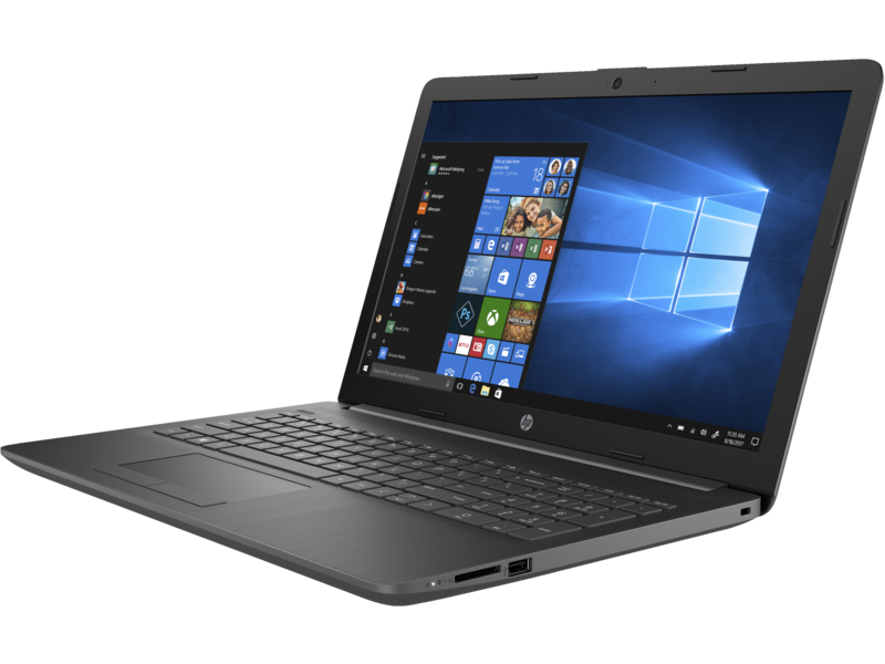 19C1 - HP 15-inch Laptop PC (15, T/NT, Chalkboard Gray, HD Cam, nonODD, non FPR) with Win10, Left fa