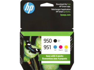 HP 950 Black/951 Cyan/Magenta/Yellow 4-pack Original Ink Cartridges, X4E06AN#140