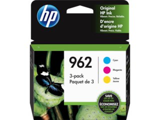 HP 962 3-pack Cyan/Magenta/Yellow Original Ink Cartridges, 3YP00AN#140