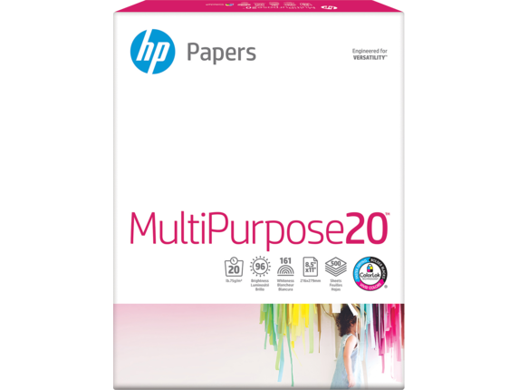 HP Home & Office Papers, HP MultiPurpose20TM Paper, 20lb, 8.5 x 11in (216 x 279 mm), 500 sheets, HPM1120R