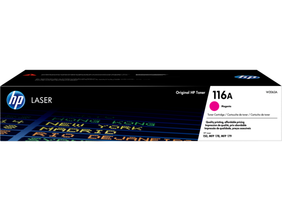 HP Laser Toner Cartridges and Kits, HP 116A Magenta Original Laser Toner Cartridge, W2063A