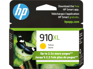 HP 910XL High Yield Yellow Original Ink Cartridge, 3YL64AN#140