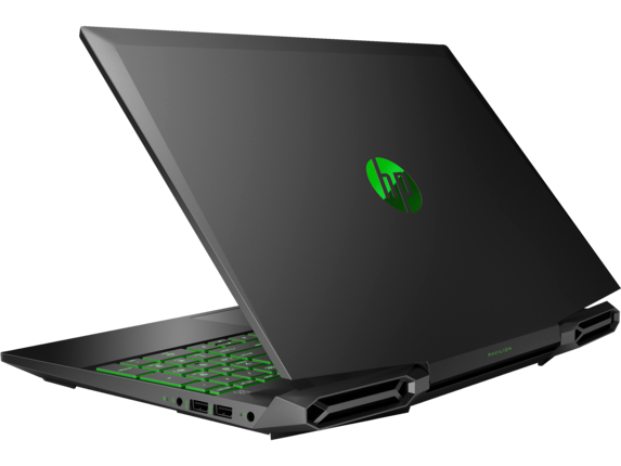 19C1 - HP Pavilion Gaming 15-inch Laptop PC (15, Shadow Black/Acid Green, no ODD, no FPR) Rear left