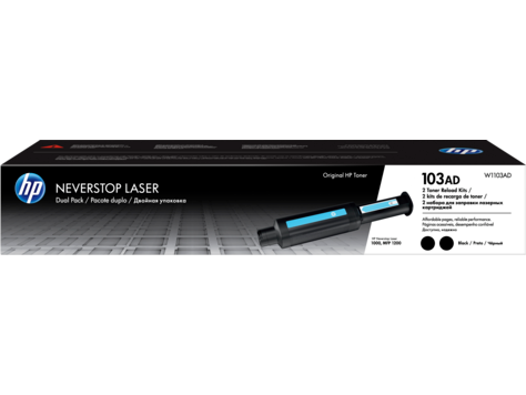 HP 103AD W1103AD kétdarabos eredeti fekete lézernyomtató toner újratöltő készlet Neverstop 1000 1200   (2*2500 old.)