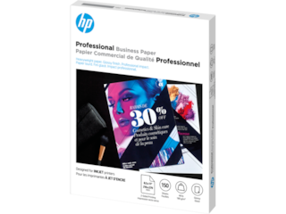 HP Professional Business Paper, Glossy, 48 lb, 8.5 x 11 in. (216 x 279 mm), 150 sheets Q1987A