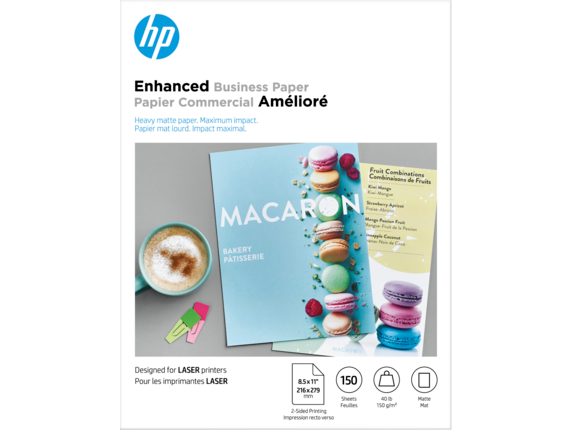 HP Business Papers, HP Enhanced Business Paper, Matte, 40 lb, 8.5 x 11 in. (216 x 279 mm), 150 sheets Q6543A