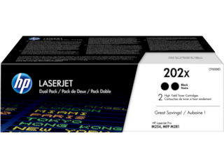 HP 202X 2-pack High Yield Black Original LaserJet Toner Cartridges, CF500XD