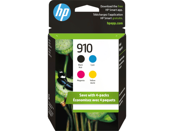 Hp 910 4 Pack Blackcyanmagentayellow Original Ink Cartridges 3yq26an140