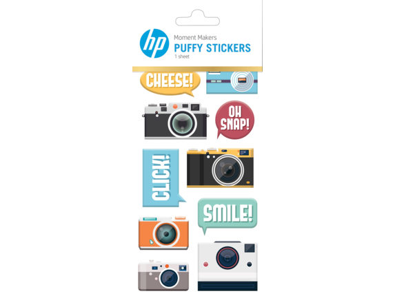 HP Moment Makers Camera Puffy Stickers, 6RW51A HP Moment Makers Camera Puffy Stickers, 6RW51A