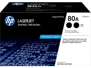 HP 80A 2-pack Black Original LaserJet Toner Cartridges, CF280AD1