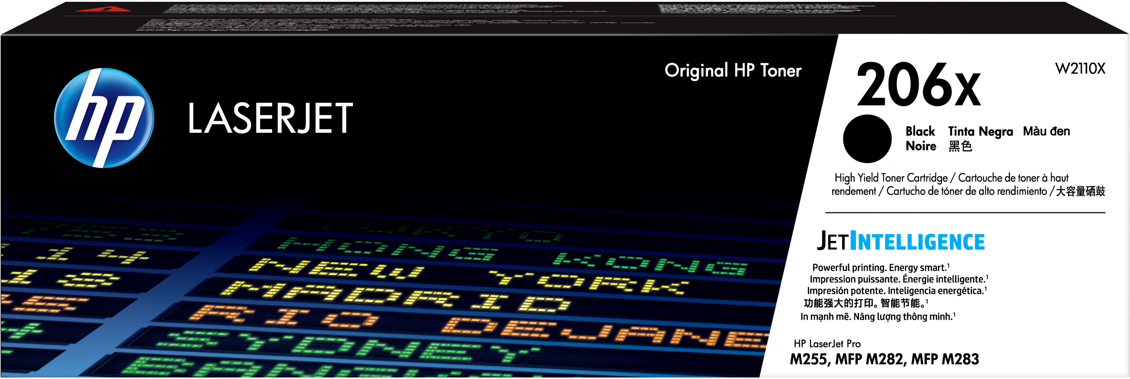 HP 206X HIGH YIELD BLACK ORIGINAL LASERJET TONER CARTRIDGE, W2110X